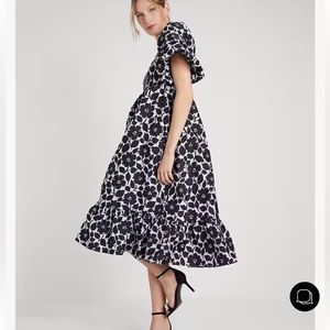 KATE SPADE ♠️ 
Rosy Garden Taffeta Midi Dress